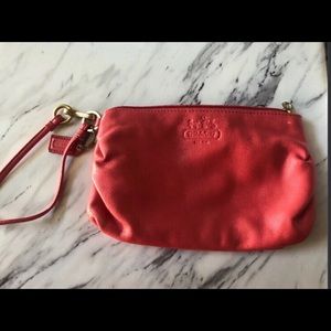 Coach Wristlet in Coral Colour - Y2K style from 2000s